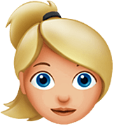 Emoji 👱🏼‍♀️ Donna Bionda: Carnagione Abbastanza Chiara su Apple iOS 16.4.