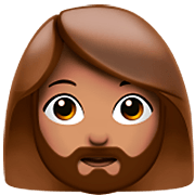 Emoji 🧔🏽‍♀️ Uomo Con La Barba Carnagione Olivastra su Apple iOS 16.4.