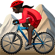🚵🏿‍♀️ Emoji Mujer En Bicicleta De Montaña: Tono De Piel Oscuro en Apple iOS 16.4.