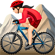 🚵🏻‍♀️ Emoji Mujer En Bicicleta De Montaña: Tono De Piel Claro en Apple iOS 16.4.