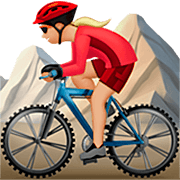 Emoji 🚵🏼‍♀️ Ciclista Donna Di Mountain Bike: Carnagione Abbastanza Chiara su Apple iOS 16.4.