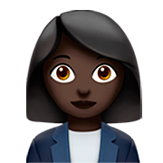 👩🏿‍💼 Emoji Oficinista Mujer: Tono De Piel Oscuro en Apple iOS 16.4.