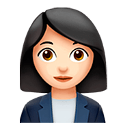 👩🏻‍💼 Emoji Oficinista Mujer: Tono De Piel Claro en Apple iOS 16.4.
