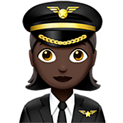 Emoji 👩🏿‍✈️ Pilota Donna: Carnagione Scura su Apple iOS 16.4.