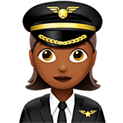 👩🏾‍✈️ Emoji Piloto De Avião Mulher: Pele Morena Escura na Apple iOS 16.4.