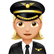 👩🏼‍✈️ Emoji Piloto Mujer: Tono De Piel Claro Medio en Apple iOS 16.4.