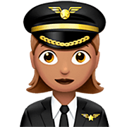 Emoji 👩🏽‍✈️ Pilota Donna: Carnagione Olivastra su Apple iOS 16.4.