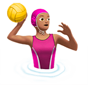 🤽🏽‍♀️ Emoji Mujer Jugando Al Waterpolo: Tono De Piel Medio en Apple iOS 16.4.