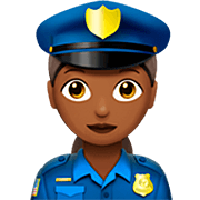 👮🏾‍♀️ Emoji Agente De Policía Mujer: Tono De Piel Oscuro Medio en Apple iOS 16.4.