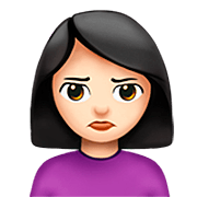 Emoji 🙎🏻‍♀️ Donna Imbronciata: Carnagione Chiara su Apple iOS 16.4.