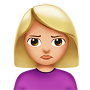 🙎🏼‍♀️ Emoji Mujer Haciendo Pucheros: Tono De Piel Claro Medio en Apple iOS 16.4.
