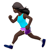 🏃🏿‍♀️ Emoji Mujer Corriendo: Tono De Piel Oscuro en Apple iOS 16.4.