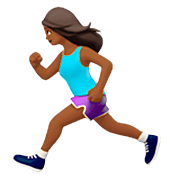 🏃🏾‍♀️ Emoji Mujer Corriendo: Tono De Piel Oscuro Medio en Apple iOS 16.4.