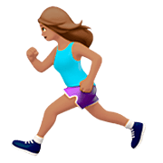 🏃🏽‍♀️ Emoji Mujer Corriendo: Tono De Piel Medio en Apple iOS 16.4.