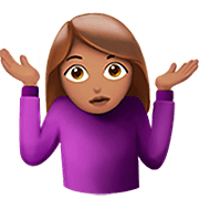 Emoji 🤷🏽‍♀️ Donna Che Scrolla Le Spalle: Carnagione Olivastra su Apple iOS 16.4.