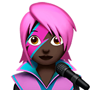 Emoji 👩🏿‍🎤 Cantante Donna: Carnagione Scura su Apple iOS 16.4.