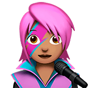 Emoji 👩🏽‍🎤 Cantante Donna: Carnagione Olivastra su Apple iOS 16.4.