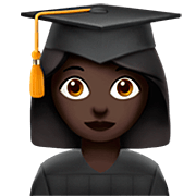 👩🏿‍🎓 Emoji Estudiante Mujer: Tono De Piel Oscuro en Apple iOS 16.4.