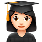 Emoji 👩🏻‍🎓 Studentessa: Carnagione Chiara su Apple iOS 16.4.