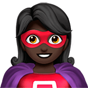 Emoji 🦸🏿‍♀️ Supereroina: Carnagione Scura su Apple iOS 16.4.