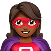 🦸🏾‍♀️ Emoji Super-heroína: Pele Morena Escura na Apple iOS 16.4.