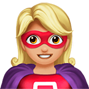 🦸🏼‍♀️ Emoji Super-heroína: Pele Morena Clara na Apple iOS 16.4.