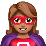 Émoji 🦸🏽‍♀️ Super-héroïne : Peau Légèrement Mate sur Apple iOS 16.4.