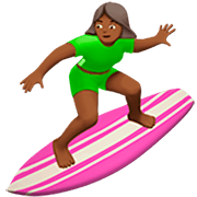 Emoji 🏄🏾‍♀️ Surfista Donna: Carnagione Abbastanza Scura su Apple iOS 16.4.