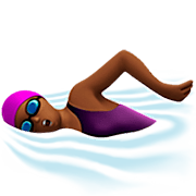 🏊🏾‍♀️ Emoji Mujer Nadando: Tono De Piel Oscuro Medio en Apple iOS 16.4.