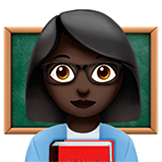 👩🏿‍🏫 Emoji Lehrerin: dunkle Hautfarbe Apple iOS 16.4.