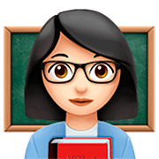 Emoji 👩🏻‍🏫 Professoressa: Carnagione Chiara su Apple iOS 16.4.