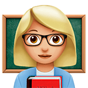 👩🏼‍🏫 Emoji Professora: Pele Morena Clara na Apple iOS 16.4.