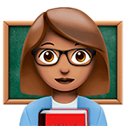 Emoji 👩🏽‍🏫 Professoressa: Carnagione Olivastra su Apple iOS 16.4.
