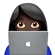 👩🏿‍💻 Emoji Tecnóloga: Tono De Piel Oscuro en Apple iOS 16.4.