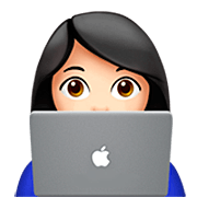 👩🏻‍💻 Emoji Tecnóloga: Tono De Piel Claro en Apple iOS 16.4.