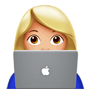 👩🏼‍💻 Emoji Tecnóloga: Tono De Piel Claro Medio en Apple iOS 16.4.