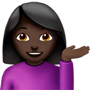 💁🏿‍♀️ Emoji Infoschalter-Mitarbeiterin: dunkle Hautfarbe Apple iOS 16.4.