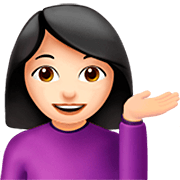 Emoji 💁🏻‍♀️ Donna Con Suggerimento: Carnagione Chiara su Apple iOS 16.4.