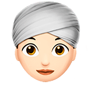 👳🏻‍♀️ Emoji Mujer Con Turbante: Tono De Piel Claro en Apple iOS 16.4.