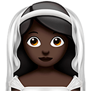 Emoji 👰🏿‍♀️ Donna con il velo: Carnagione Scura su Apple iOS 16.4.