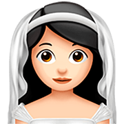 👰🏻‍♀️ Emoji Frau in einem Schleier: helle Hautfarbe Apple iOS 16.4.