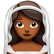 👰🏾‍♀️ Emoji Frau in einem Schleier: mitteldunkle Hautfarbe Apple iOS 16.4.