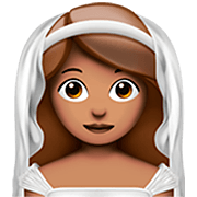 👰🏽‍♀️ Emoji Frau in einem Schleier: mittlere Hautfarbe Apple iOS 16.4.