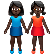 Emoji 👭🏿 Due Donne Che Si Tengono Per Mano: Carnagione Scura su Apple iOS 16.4.
