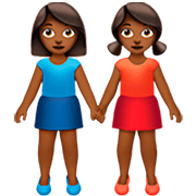 👭🏾 Emoji händchenhaltende Frauen: mitteldunkle Hautfarbe Apple iOS 16.4.