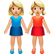 Émoji 👭🏼 Deux Femmes Se Tenant La Main : Peau Moyennement Claire sur Apple iOS 16.4.
