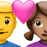 Émoji 👨‍❤️‍👩🏽 Couple Avec Cœur - Homme, Femme: Peau Légèrement Mate sur Apple iOS 17.4.