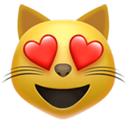 😻 Emoji Rosto De Gato Sorridente Com Olhos De Coração na Apple iOS 17.4.