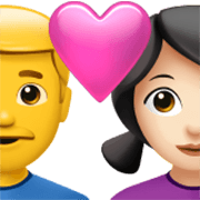 Émoji 👨‍❤️‍👩🏻 Couple Avec Cœur - Homme, Femme: Peau Claire sur Apple iOS 17.4.