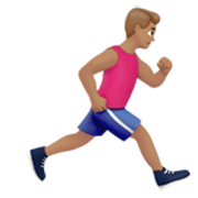 🏃🏽‍♂️‍➡️ Emoji Hombre Corriendo Mirando Hacia La Derecha: Tono De Piel Medio en Apple iOS 17.4.